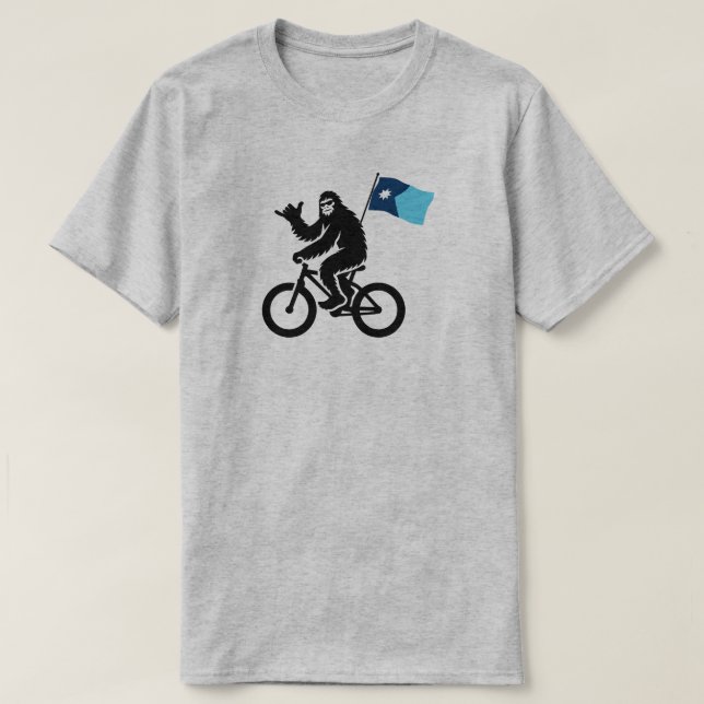 Camiseta Bigfoot Cycling Minnesota Flag (Frente do Design)