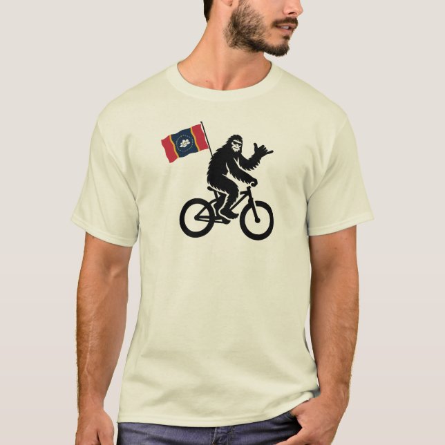 Camiseta Bigfoot Cycling Mississippi Flag (Frente)