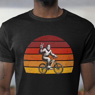 Camiseta Bigfoot Cycling Retro sunset Silhouette para Biker