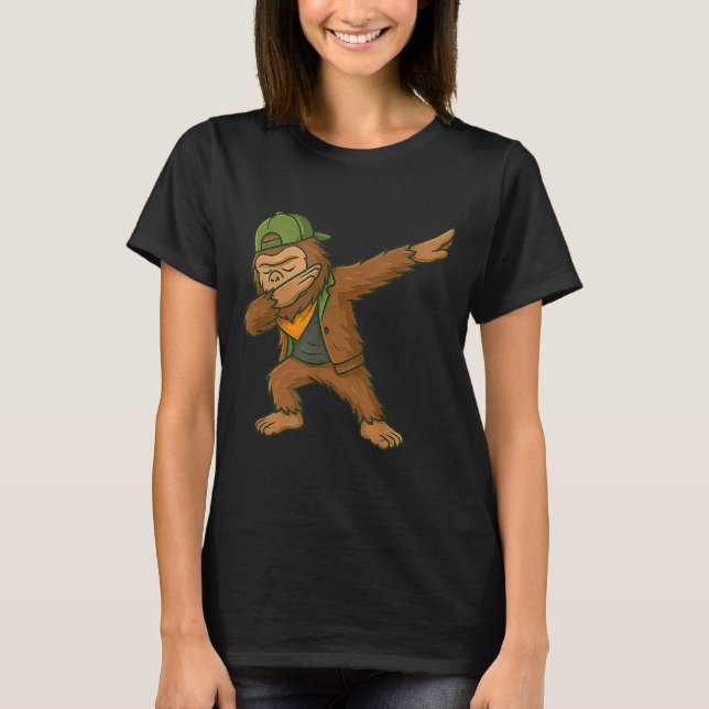 Camiseta Bigfoot Dab Sasquatch Streetwear Funny Men Women K (Frente)