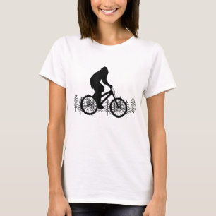 Camiseta Bigfoot Dirige Uma Bicicleta De Montanha Engraçada