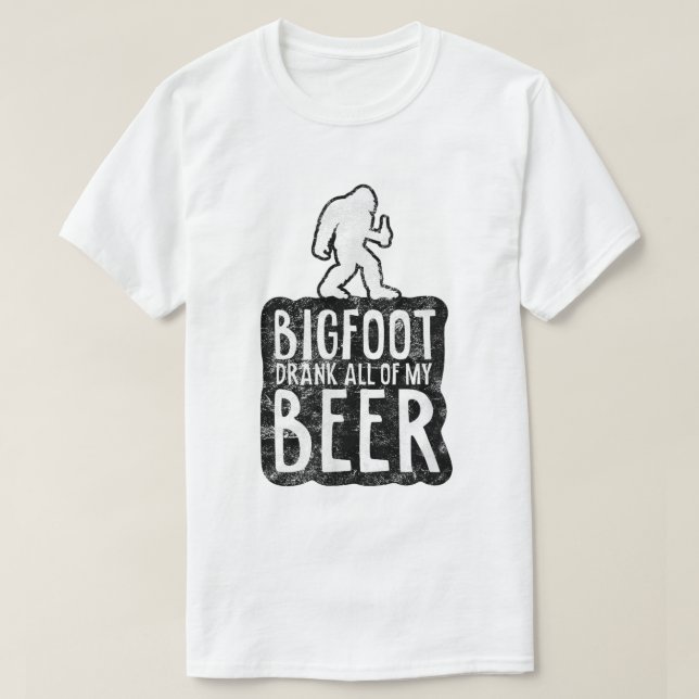 Camiseta Bigfoot Drank My Beer Funny Camping Tee (Frente do Design)