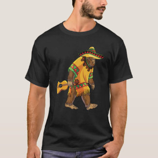 Camiseta Bigfoot El Squatcho Mexicano Poncho Sombrero Cinco