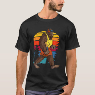 Camiseta Bigfoot Executando Presente Novelty Retro Engraça