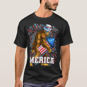 Camiseta Bigfoot Fireworks 4 de julho Boys Men Merica EUA