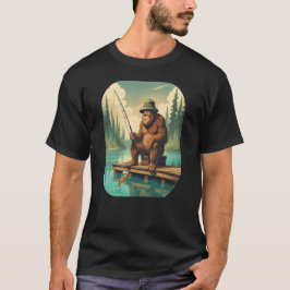 Camiseta Bigfoot Fishing Sasquatch Distressed