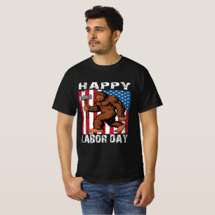 Camiseta Bigfoot Happy Labour Day T-shirt Man Women Kids