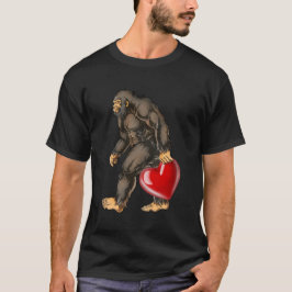 Camiseta Bigfoot Heart Dia de os namorados Love Sasquatch E
