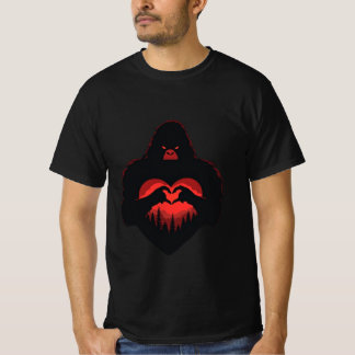 Camiseta Bigfoot Heart Dia dos Namorados Unisex, A