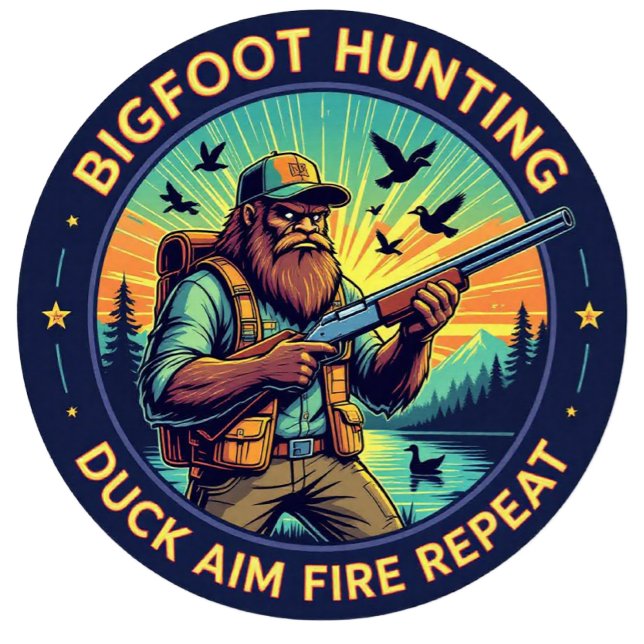 Camiseta Bigfoot Hunting Duck Aim Fire Repeat (Criador carregado)