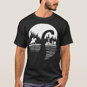 Camiseta Bigfoot Loch Ness Monster Engraçado Sasquatch Anda