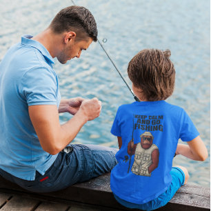 Camiseta Bigfoot Mantenha a Calma E Vá Pescar Engraçado