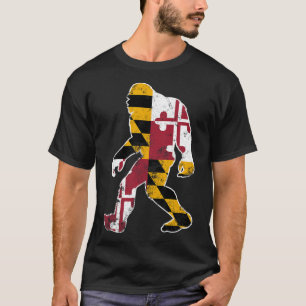 Camiseta Bigfoot Maryland Flag State Sasquatch Men Women Ki