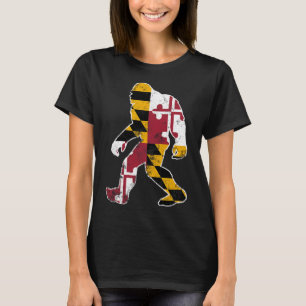 Camiseta Bigfoot Maryland Flag State Sasquatch Men Women Ki