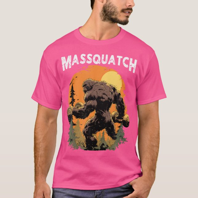 Camiseta Bigfoot Massquatch Funny Sasquatch Workout Gym Wei (Frente)