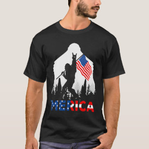 Camiseta Bigfoot Merica Rock Bandeira Americana Patriótica