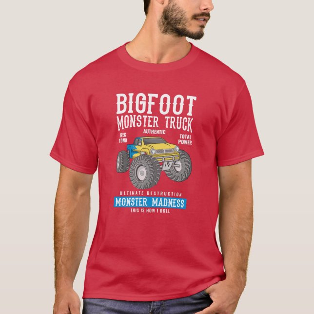 Camiseta Bigfoot Monster Truck – Ultimate Destruction Desig (Frente)