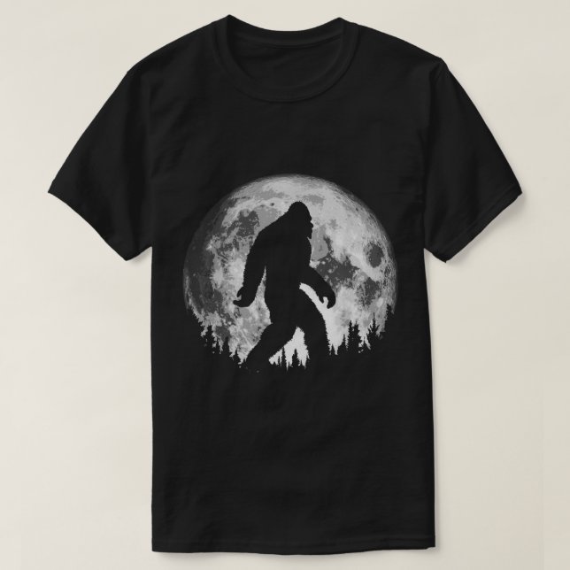 Camiseta Bigfoot Moonlight Forest Silhouette (Frente do Design)
