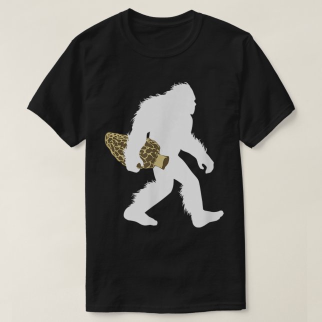 Camiseta Bigfoot Morel Mushroom Hunting Design (Frente do Design)