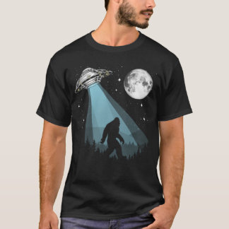 Camiseta Bigfoot OVNI Conspiração Lua Estrelas Noite Nature