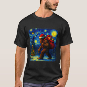 Camiseta Bigfoot Papai Noel Estrela Natal Noite Sasquatch V