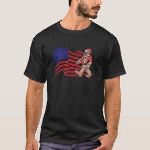 Camiseta Bigfoot Papai Noel Natal Patriótico Americano