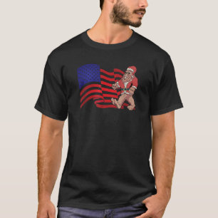 Camiseta Bigfoot Papai Noel Natal Patriótico Americano