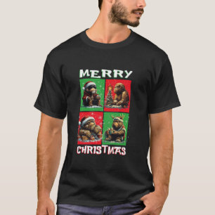 Camiseta Bigfoot Papais noeis bonitos sobrevoando Feliz Nat
