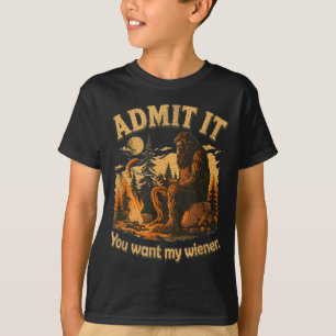 Camiseta Bigfoot pegou cachorro-quente piada engraçada de s
