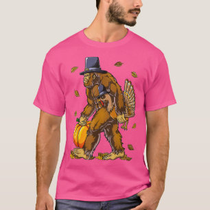 Camiseta Bigfoot pergrim peregrino abóbora no dia de Ação d