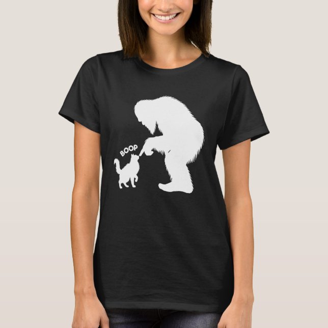 Camiseta Bigfoot Playful Long Haired Cat Boop (Frente)