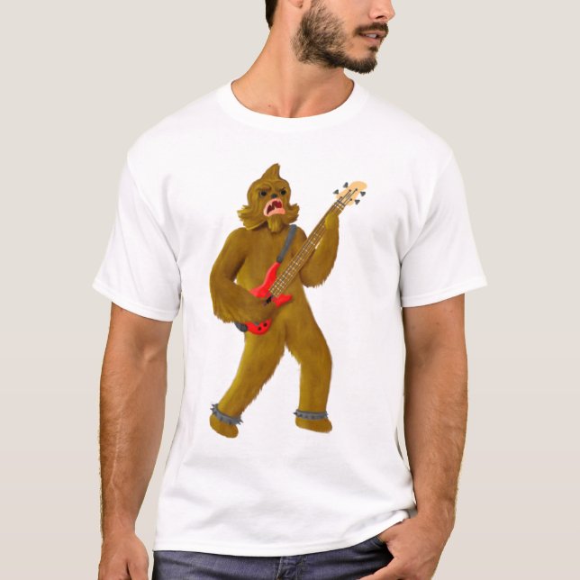 Camiseta Bigfoot que joga o baixo (Frente)