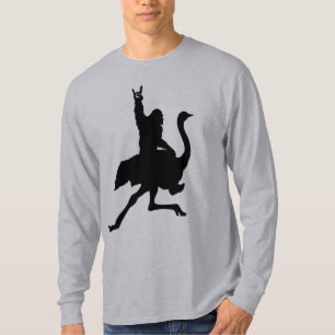 Camiseta Bigfoot Riding Ostrich