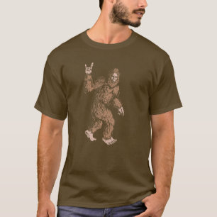 Camiseta Bigfoot Rock And Roll Sasquatch Hand Symbol