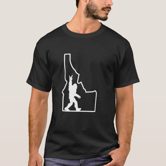 Camiseta Bigfoot Rock and Roll Silhouette State de Idaho Sa (Frente)