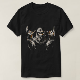 Camiseta Bigfoot Rock On Arte Divertida de Sasquatch