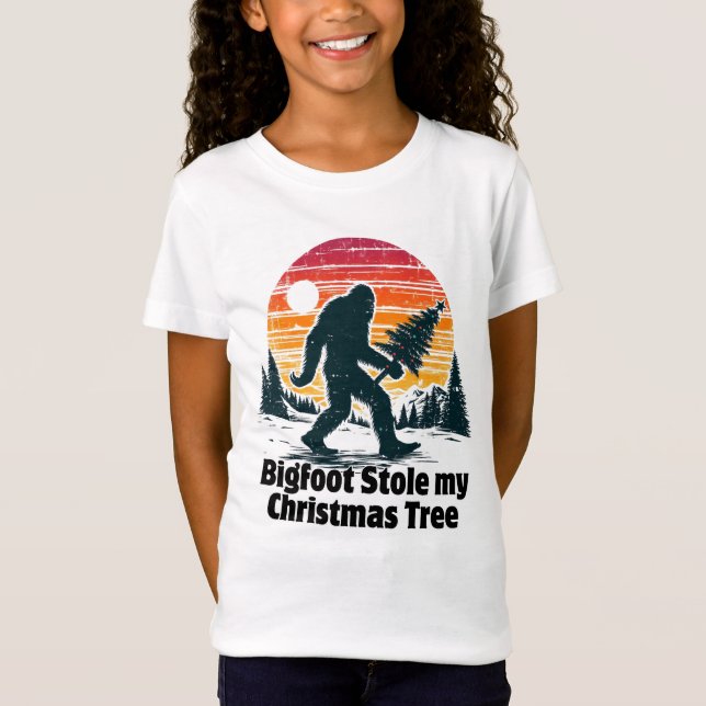 Camiseta Bigfoot Roubou A Minha Árvore De Natal (Frente)