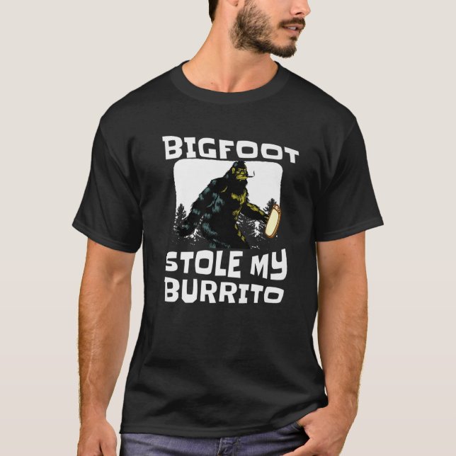 Camiseta Bigfoot Roubou Meu Burrito Engraçado Sasquatch Sc- (Frente)