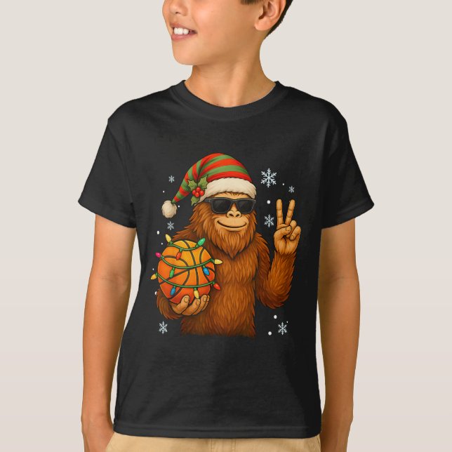 Camiseta Bigfoot Santa Basketball Christmas  (Frente)