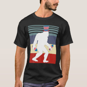 Camiseta Bigfoot Sasquatch 4 De Julho Fireworks American F