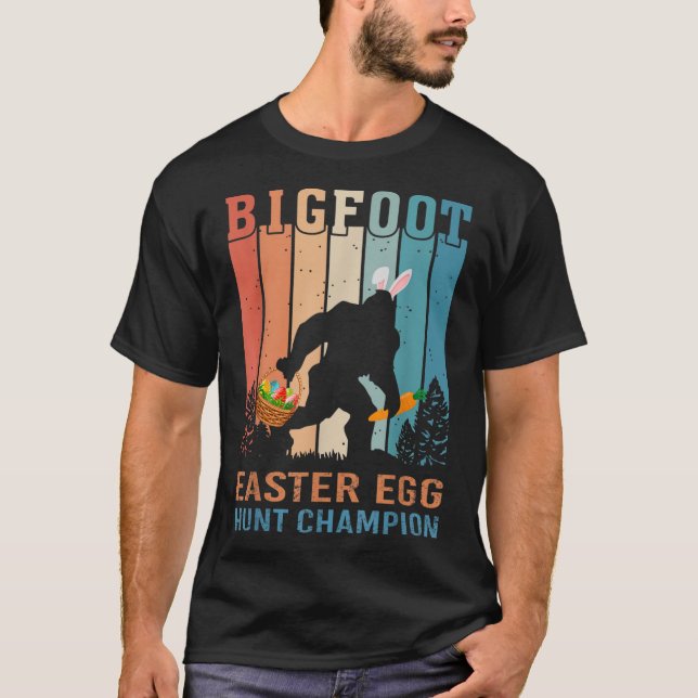 Camiseta Bigfoot Sasquatch Bunny Páscoa de Ovo Dia Toddler  (Frente)