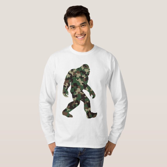 Camiseta Bigfoot Sasquatch Camo (Frente Completa)