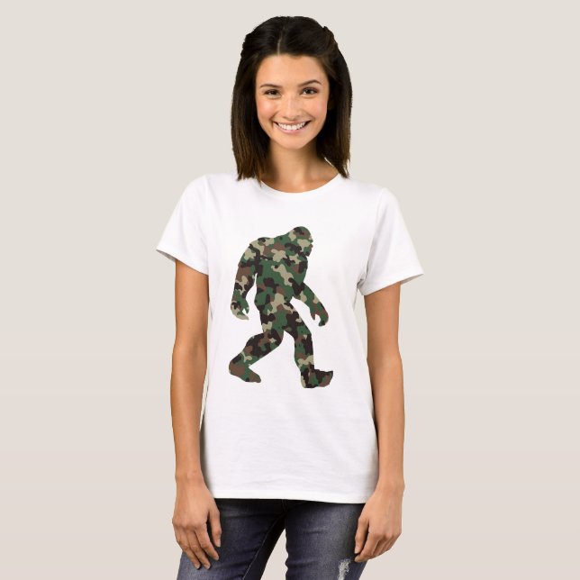 Camiseta Bigfoot Sasquatch Camo (Frente Completa)