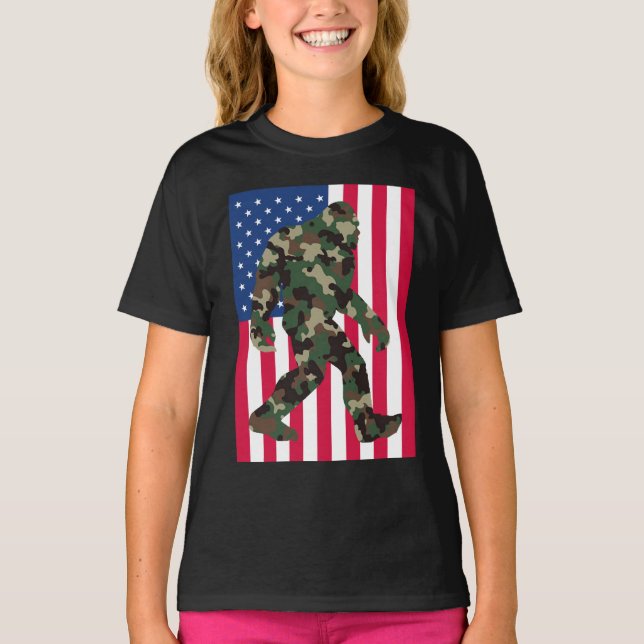 Camiseta Bigfoot Sasquatch Camo (Frente)