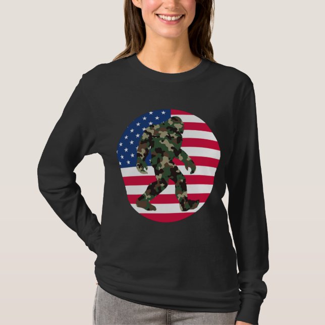 Camiseta Bigfoot Sasquatch Camo (Frente)