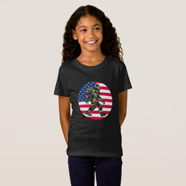 Camiseta Bigfoot Sasquatch Camo (Frente Completa)