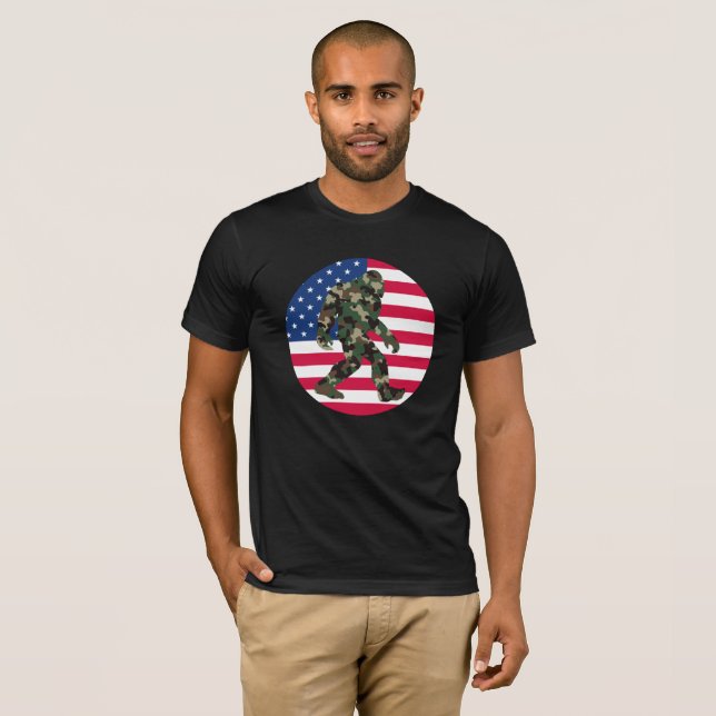 Camiseta Bigfoot Sasquatch Camuflagem (Frente Completa)