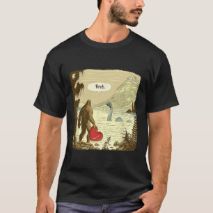 Camiseta Bigfoot Sasquatch engraçado Monstro do Lago Ness E