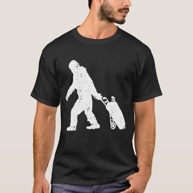 Camiseta Bigfoot Sasquatch Golf Clubs Engraçado Golfer (Frente)
