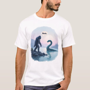 Camiseta Bigfoot Sasquatch Monstro do Lago Ness 'Bruh' Engr